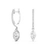 Marquise Diamond Drop Hoop Earrings - Image 6