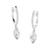 Marquise Diamond Drop Hoop Earrings - Image 4