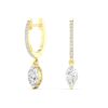 Marquise Diamond Drop Hoop Earrings - Image 3