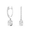 Oval Diamond Drop Hoop Earrings - Image 5