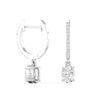 Oval Diamond Drop Hoop Earrings - Image 4