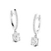 Oval Diamond Drop Hoop Earrings - Image 6