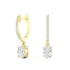 Oval Diamond Drop Hoop Earrings - Image 2