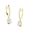 Oval Diamond Drop Hoop Earrings - Image 3