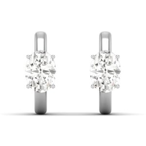 Oval Diamond Huggies