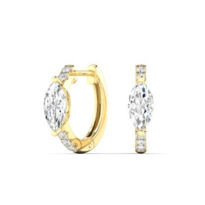 Emerald Cut Diamond Inside Out Hoop Earrings