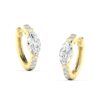 Emerald Cut Diamond Inside Out Hoop Earrings - Image 2