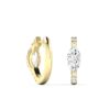 Emerald Cut Diamond Inside Out Hoop Earrings - Image 3