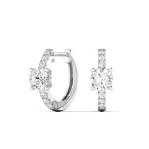 Pear Diamond Huggies with Pavé Accents