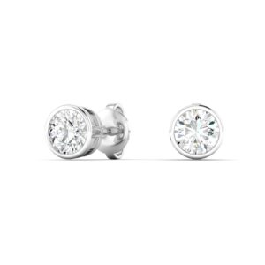 Round Diamond Bezel Set Studs