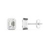 Emerald Diamond Bezel Set Studs - Image 3