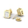 Emerald Diamond Bezel Set Studs - Image 6