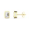 Emerald Diamond Bezel Set Studs - Image 7