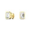 Emerald Diamond Bezel Set Studs - Image 8