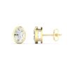Oval Diamond Bezel Set Studs - Image 3