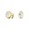 Oval Diamond Bezel Set Studs - Image 4