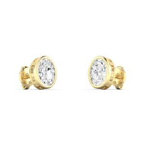 Oval Diamond Bezel Set Studs