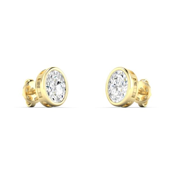 Oval Diamond Bezel Set Studs
