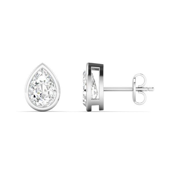 Pear Diamond Bezel Set Studs