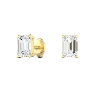 Emerald Cut Diamond Stud Earrings