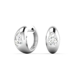 Dome Shaped Pear Diamond Huggies