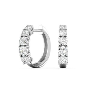 Graduated Round Diamond Hoop Earrings