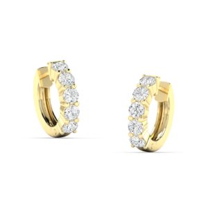 Round Diamond Hoop Earrings
