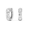 Emerald Cut Bezel Huggies - Image 4