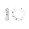Emerald Cut Bezel Huggies - Image 5
