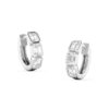 Emerald Cut Bezel Huggies - Image 6