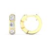 Emerald Cut Bezel Huggies - Image 2