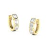 Emerald Cut Bezel Huggies - Image 3
