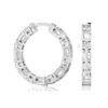 Emerald and Round Diamond Hoop Earrings - Image 2