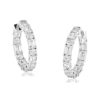 Emerald and Round Diamond Hoop Earrings - Image 3