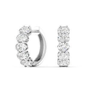 Oval Diamond Hoop Earrings