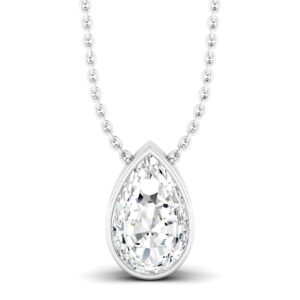 Pear Bezel Necklace