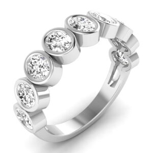 Half Eternity Bezel Multi Shape Ring