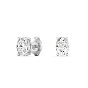Oval Diamond Stud Earrings