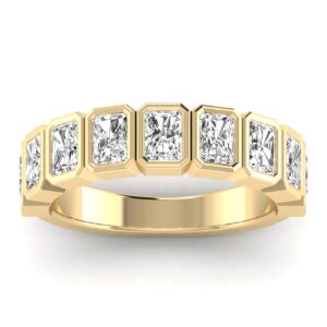 Half Eternity Bezel Radiant Ring